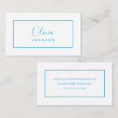 Minimalistisch modern wit hemelsblauw Visitekaartj Visitekaartje (Voorkant / Achterkant)