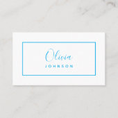 Minimalistisch modern wit hemelsblauw Visitekaartj Visitekaartje (Voorkant)