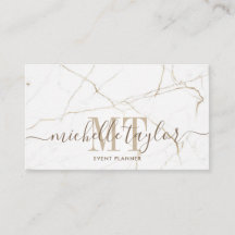 Minimalistisch modern wit marmer monogram