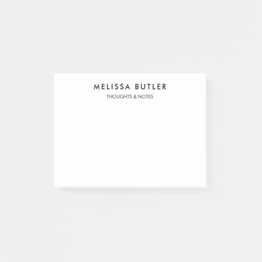 Minimalistisch Modern Wit Nee Post-it® Notes (Voorkant)