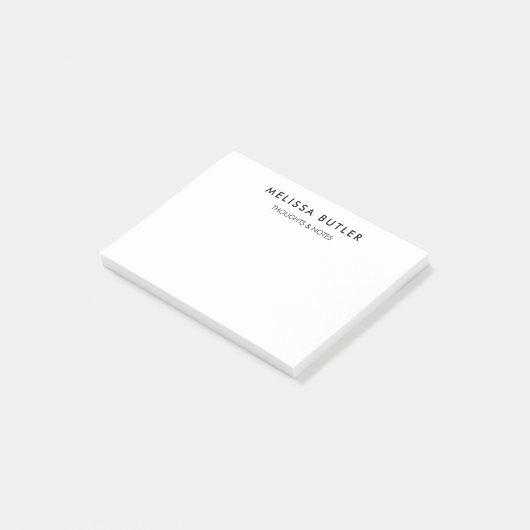 Minimalistisch Modern Wit Nee Post-it® Notes (Schuin)