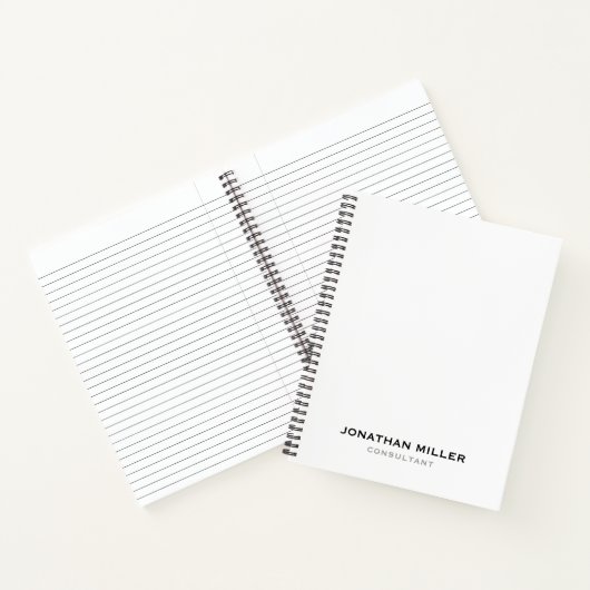 Minimalistisch, modern, wit notitieboek (Binnen)