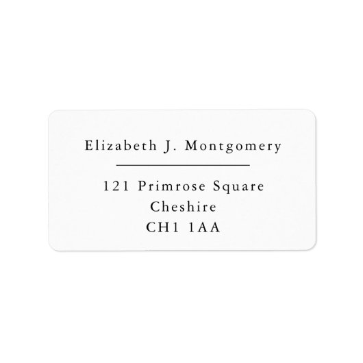 Minimalistisch modern, wit retouradres etiket (Voorkant)