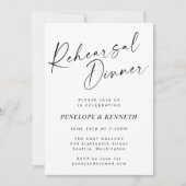 Minimalistisch modern wit script repetitief diner kaart (Voorkant)