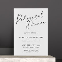 Minimalistisch modern wit script repetitief diner