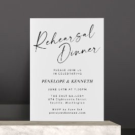 Minimalistisch modern wit script repetitief diner kaart