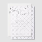 Minimalistisch modern wit script repetitief diner vellum uitnodigingen (Offset (Uitnodiging))