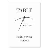 Minimalistisch modern, wit WEDDING Party Number TW Kaart (Achterkant)