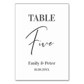 Minimalistisch modern, wit WEDDING Party nummer vi Kaart (Achterkant)