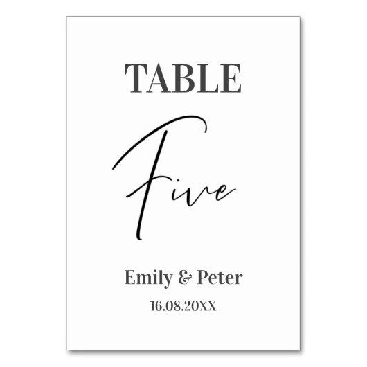 Minimalistisch modern, wit WEDDING Party nummer vi Kaart (Achterkant)