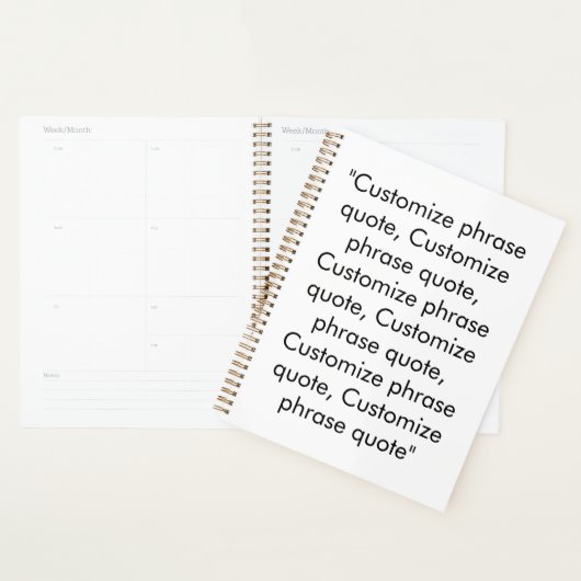 Minimalistisch modern wit zwart aangepaste tekst c planner (Display)