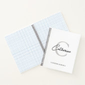 Minimalistisch Modern Wit Zwart Monogram Notitieboek (Binnen)