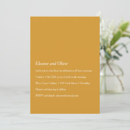 Minimalistisch Modern Yellow Typography Boho Weddi Kaart