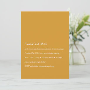 Minimalistisch Modern Yellow Typography Boho Weddi Kaart