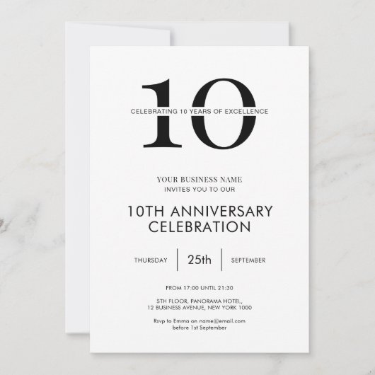 Minimalistisch modern zakelijk Jubileum Kaart (Voorkant)