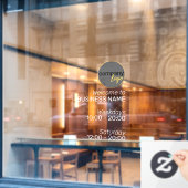 MINIMALISTISCH MODERN ZAKELIJK LOGO UREN WITTE TEK RAAMSTICKER (Cafe Raam)