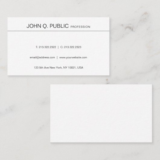 Minimalistisch modern, zuiver grafisch ontwerp visitekaartje (Voorkant / Achterkant)