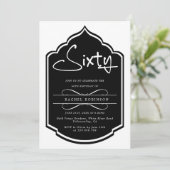 Minimalistisch Modern Zwart 60ste Verjaardagsfeest Kaart (Staand voorkant)