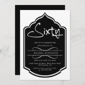 Minimalistisch Modern Zwart 60ste Verjaardagsfeest Kaart (Voorkant / Achterkant)
