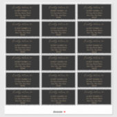 Minimalistisch modern zwart bruiloft gastadres sticker (Vel)