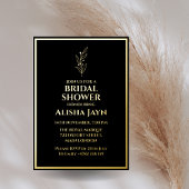 Minimalistisch Modern Zwart en Gouden Vrijgezellen Folie Uitnodiging