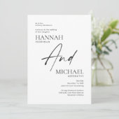 Minimalistisch modern zwart, formeel kaart (Staand voorkant)