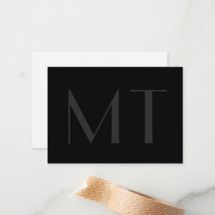 Minimalistisch modern zwart grijs elegant notitiekaartje