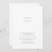 Minimalistisch modern  zwart huwelijk kaart (Voorkant / Achterkant)