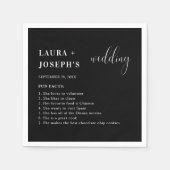 Minimalistisch modern zwart huwelijk servet (Voorkant)