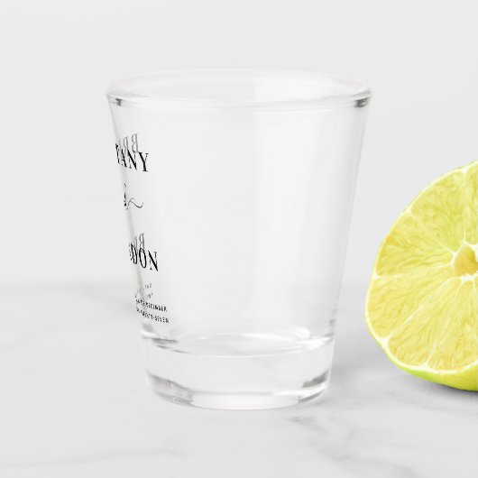 Minimalistisch modern zwart huwelijk shot glas (Rechts)