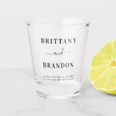 Minimalistisch modern zwart huwelijk shot glas (Voorkant)