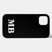 Minimalistisch modern zwart Initiaal monogram Case-Mate iPhone Case (Achterkant (horizontaal))