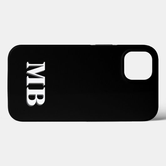 Minimalistisch modern zwart Initiaal monogram Case-Mate iPhone Case (Achterkant (horizontaal))