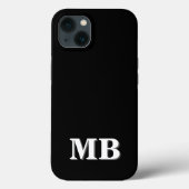 Minimalistisch modern zwart Initiaal monogram Case-Mate iPhone Case (Achterkant)