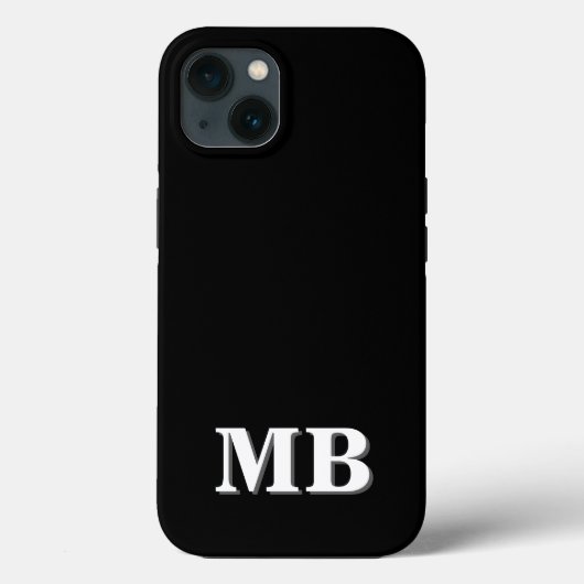Minimalistisch modern zwart Initiaal monogram Case-Mate iPhone Case (Achterkant)