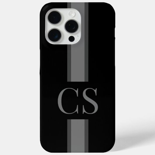 Minimalistisch modern zwart Initiaal monogram Case-Mate iPhone Case (Achterkant)