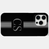 Minimalistisch modern zwart Initiaal monogram Case-Mate iPhone Case (Achterkant (horizontaal))