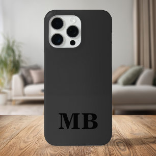 Minimalistisch modern zwart Initiaal monogram Case-Mate iPhone Case