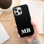 Minimalistisch modern zwart Initiaal monogram Case-Mate iPhone Case<br><div class="desc">Zwart Minimalistisch Modern Initiaal Monogram Telefoon Case. Creëer uw eigen gepersonaliseerde iPhone Case met aangepaste initiaal naam.</div>