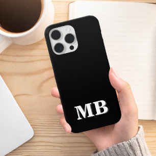 Minimalistisch modern zwart Initiaal monogram Case-Mate iPhone Case