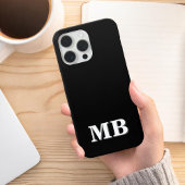 Minimalistisch modern zwart Initiaal monogram Case-Mate iPhone Case