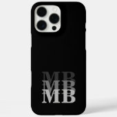 Minimalistisch modern zwart Initiaal monogram Case-Mate iPhone Case (Achterkant)