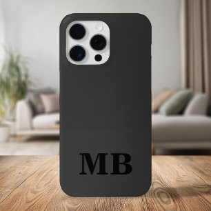 Minimalistisch modern zwart Initiaal monogram iPhone 13 Hoesje