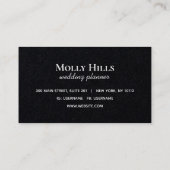 Minimalistisch modern zwart Initiaal Monogram Visitekaartje (Achterkant)