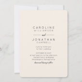 Minimalistisch modern zwart ivoor huwelijk met vol kaart (Voorkant)