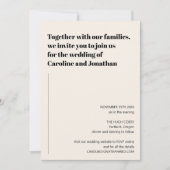 Minimalistisch modern zwart Ivory Simple Wedding Kaart (Voorkant)