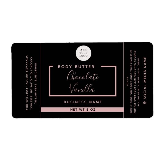 Minimalistisch modern zwart logo-getikte typografi etiket (Voorkant)