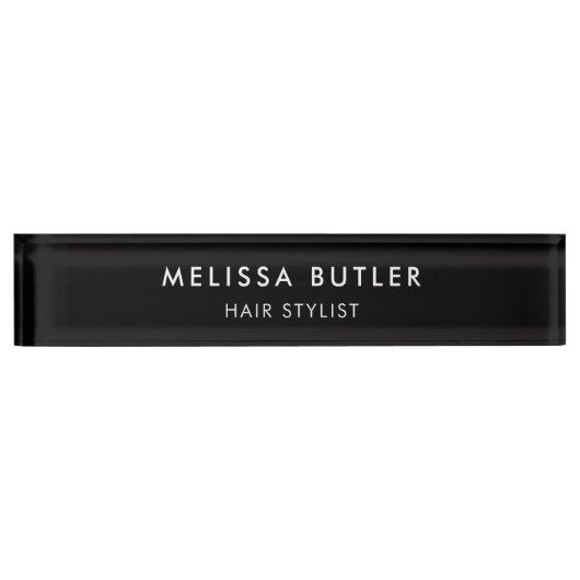 Minimalistisch modern zwart naambordje (Voorkant)