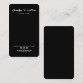 Minimalistisch modern zwart penseel met zwart pens visitekaartje (Voorkant / Achterkant)