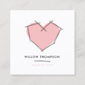 Minimalistisch Modern Zwart Roze Bobby Pins Haar Vierkante Visitekaartje (Voorkant)